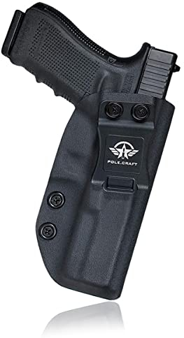 Gun Holster, IWB Kydex Fondine Custom Fit: Glock 17 (Gen 1-5) / Glock 22 31 (Gen 3-4) Pistol - Cintura Interna Nascosta per Il Trasporto - Copertura Mag Bottone - Ingresso allargato (Black, Right)
