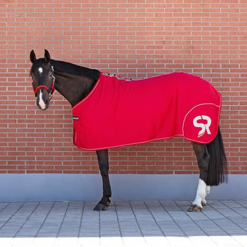 SUNRIDE Softshell svettfilt Boston – med mjuk polarfleece – snabbtorkande, reflekterande, smutsavvisande, fuktabsorberande (165 cm, röd)