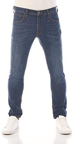 Lee Jeans herr stretch slim tapered fit luke jeans byxor denim blå svart grå 30 31 32 33 34 36 38, Mörk (Lss2sjph3), 31W / 30L