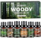 AESHORY Holziges Ätherische Öle Set für Diffuser 6 x 10ML, 100% Naturrein Aromatherapie Duftöl Geschenkset für Kerzenherstellung - Sandelholz, Zedernholz, Teakholz, Wald Kiefer, Weihrauch, Zypresse