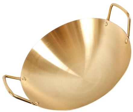 Pentola Dorata Pentola per Zuppa Padella per Cottura Pentole Pentole per Pasta Padella per Paella Frittata Padelle per Paella Wok Antiaderente Fornello per Paella Pentola per Stufato Piastra Cinese