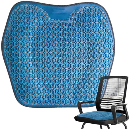 Yulokdwi Cojín De Asiento De Gel para Coche,Cojín De Gel para Sentarse - Cojín de Asiento de Panal Transpirable - Cojín Grande y Grueso, Cojines Suaves y Transpirables, Gel refrescante para Silla de