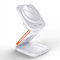 30W 3 in 1 Foldable Charging Station Fast Magnetic Wireless Charger Stand for iPhone 15 14 13 12 Apple Watch 8 7 6 Airpods Pro (White)