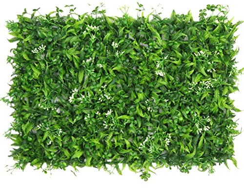 Paneles de césped Artificial para Fondo de Pared, 20 Unidades, Paneles de boj para Pared, Paneles de seto de privacidad de boj sintético Engrosado, decoración para Fiestas, Bodas, jardín, CE