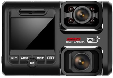 Fangxuee Cámara de Tablero Dual 4K 2160P para Cabina Frontal con WiFi y GPS Integrado para Autos, Taxis, DVR para Auto, Grabadora de Conducción, Cámara de Monitoreo de Estacionamiento.