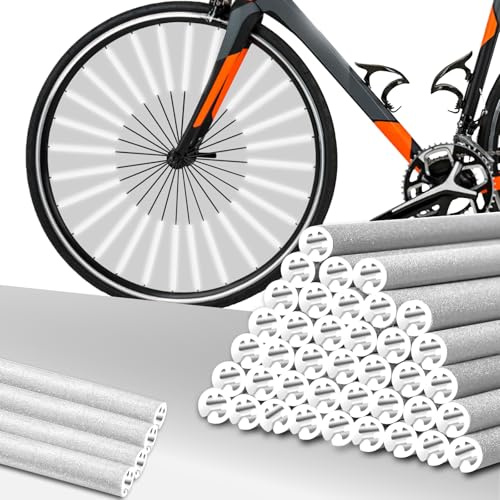 GMUFTIR Reflector de Radios para Bicicleta, 84 Piezas Reflector de Bicicleta, Visibilidad de 360°, Reflectores para Radios Bicicleta con Material Reflectante, Fácil Montaje