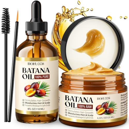 Bofuoos Huile de Batana Pour Cheveux, 100% Pure Pressée à Froid Batana Oil