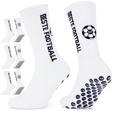 BESTE FOOTBALL 3 Paar Fussballsocken für Herren Damen,43-46 Anti Rutsch Football Socks,Grip Socken Fussball Atmungsaktiv Sportsocken für Soccer Basketball Laufen Radfahren Rugby Tennis