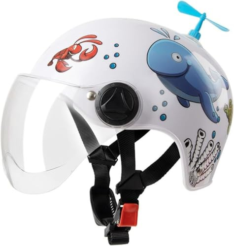 Demi-Casque De Moto Quatre Saisons Pour Enfants, Casque Scooter, Casque Ouvert Rétro 3/4 Pour Jeunes Garçons Et Filles, Demi-Casque Électrique Vintage Certifié ECE 5,49~55cm