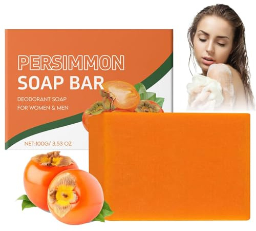 IWIDYA Jabón de caqui natural, elimina olor corporal, limpieza profunda para rostro y cuerpo