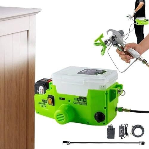 Pulverizador de pintura portátil sin aire, mochila recargable inalámbrica con velocidades ajustables para pinturas y barnices de látex, ideal para proyectos profesionales y de bricolaje