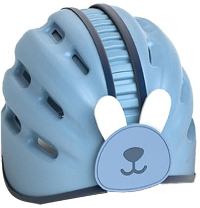 VGEBY Casque pour bébé Réglable, Respirant, Doux, Protection de Tête Anti-Collision pour la Marche Rampante, avec Trous de Ventilation, Lavable en Machine, 0-48 Mois (Blue)