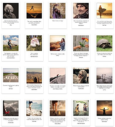 Cartolina Inspirational Mindfulness in Polaroid Style Set di 20 Cartoline 20 diverse citazioni motivazionali e consapevoli…