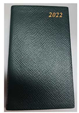 Charing Cross 2022 D753L Crossgrain Leather Diary Week to View 5 (H) x 3 (W) (Hunter Green)