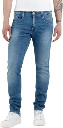 Replay Anbass Slim Fit Jeans con Power Stretch, Azul (Medium Blue 009), W34 x L30 para Hombre