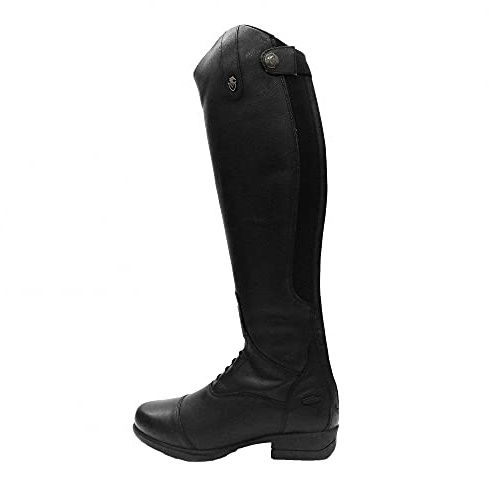 Moretta - Botas Altas de Montar Cuero Albina para Niños/Niñas (36 EU) (Negro)