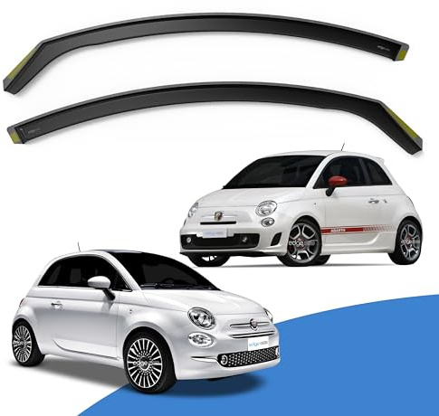 EdgeVisors Wind Deflectors for Fiat 500 Abarth MK1 3 Door Hatchback (2007-2019) 2pc Set | In-Channel Rain Guards & Accessories