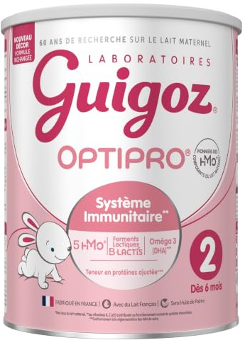 Guigoz Optipro 2 Lait Bébé en Poudre 2ème de 6 à 12 mois, 830g