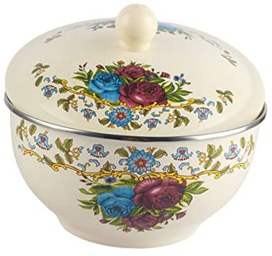 LABRIMP Ciotola Vintage Smalto Per Riso e Zuppa Scodella Multifunzionale Da Colori Casuali Facile Da Pulire Per Uso Domestico e Cucina