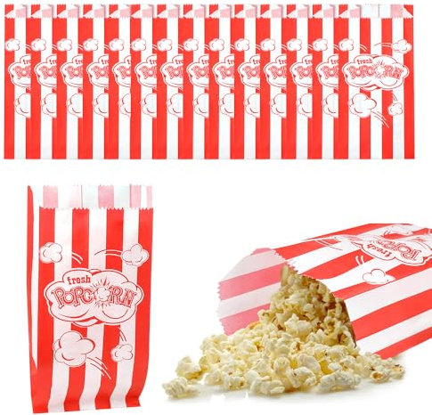 YBCCBY 200PCS Boite Pop Corn, Sacs Popcorn Sachet à Pop Corn Boîtes de Nourriture de Seau de Pop-Corn Sac Papier Pop Corn Classique Pot à Pop Corn pour Anniversaire, Théâtre, Cinéma, Soirées Cinéma