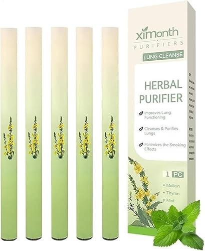 Purificateur De Poumons À La Molène, 5pcs Stylo Diffuseur À Base De Pl-antes Amélioré, Bâtonnet Inhalateur Naturel Pour Faciliter La Respiration,Inhalateur De Molène Pour Le Nettoyage Des Poumons