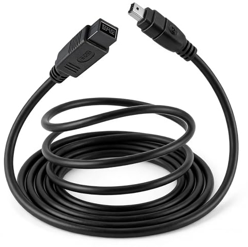 FireWire Cable 9 Pin to 4 Pin, 6ft IEEE 1394 FireWire 800 to 400 iLink Cable for Sony DV Handycam, Camcorder, Camera, Printer and Other IEEE 1394 Devices