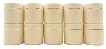 Sminkburkar i vetestrå 100 ml, 2-pack för krämer, salvor och kosmetika | DIY-ansiktsmasker, hudvård och resor | Löstagbar innerkopp