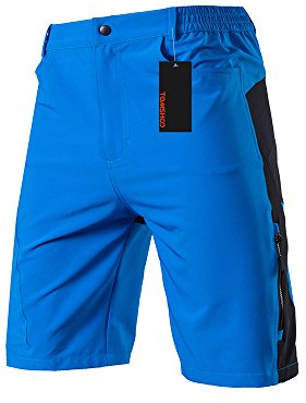 TOMSHOO Pantalones Cortos de MTB, Pantalones Cortos de Ciclismo para Hombre con Acolchados en 3D y 4 Bolsillos para Deporte al Aire Libre y Ciclismo