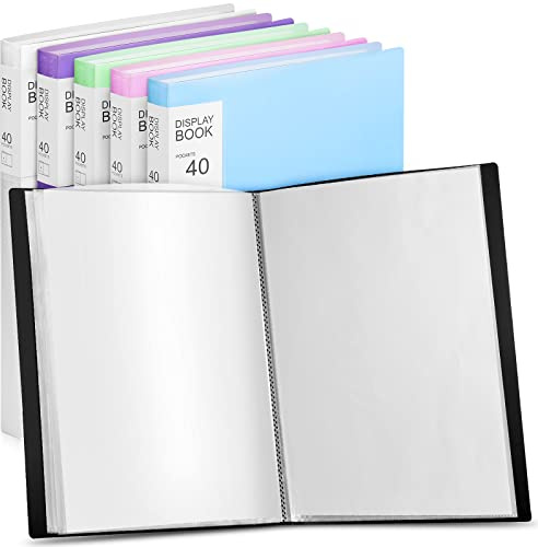 Marspark 6 Pcs Binder with Plastic Sleeves,Multicolor