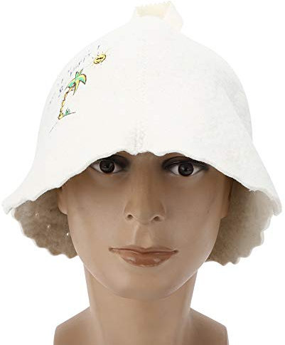 01 02 015 Banya Hat, Sauna Hat Comfortable Easy to Use White Color for Men and Women for Prevent Ing Scalding During Taking Sauna