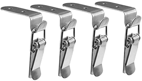 YEHEI 90 DegréS Canard-Bouche Boucle Crochet Serrure en Acier Inoxydable à Ressort Tirer Bascule Loquet Pince Argent Moraillon Loquet Loquet A