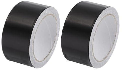 QUARKZMAN Aluminiumfolie tejp 2 tum x 22 meter svart tejp för hög temperatur för Hvac, tätning, lappning av varma och kalla luftkanaler 2 st