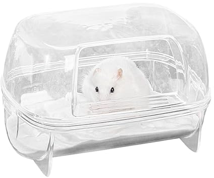 Contenitore per il bagno igienico per criceti, sabbia trasparente per bagno, doccia, decorazione per piccoli animali, contenitore per criceti, gerbilli, piccoli animali