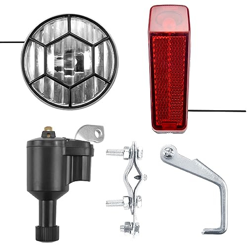 Wisyurt LumièRe de VéLo Bicyclette Kit de Feux de Phare Dynamo de GéNéRateur de Friction de VéLo Motorisé 6V 3W Accessoires de VéLo