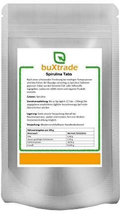 5 x 1 kg Spirulina Tabletten | Tabs | Presslinge | 100% rein | Futter | Superfoods | Algen | 5 kg