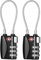 ZHEGE TSA Approved Cable Travel Locks, 3 Digit Combination Zipper Locks for Suitcases, Baggage, Backpacks, Briefcases, Small Locker Lock for Gym, School (Black, 2 Pack)