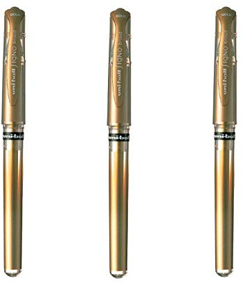 Uni-Ball Mitsubishi Pencil – 3 penne a rullo, inchiostro gel Signo Broad, punta 1 mm, scrittura ampia, rullo creativo per carterie e hobby creativi