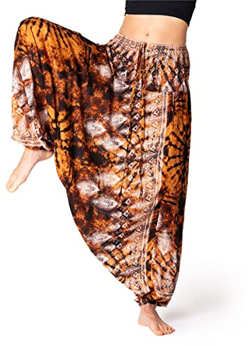 PANASIAM Aladin Pants Batik-Print, L Brown