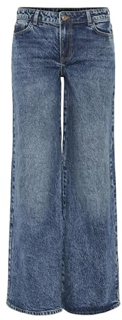 Pieces Vaqueros Anchos para Mujer, Medio De Mezclilla Azul, 29W x 32L