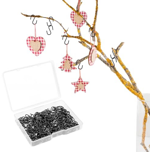 Lot de 100 mini crochets en S de 1,35 cm - En métal - Petits crochets en forme de S - Avec boîte de rangement - Pour bricolage, artisanat, bijoux suspendus, porte-clés, étiquettes et suspension -