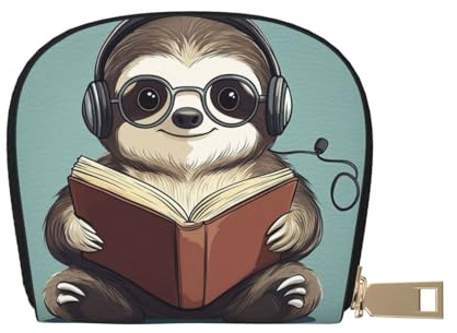 ASDJHFABKY Sloth Leather Bag Cute Sloth Wallet Funny Card Pack New Parents - Pediatrician and Pharmacy Cards 9X11CM