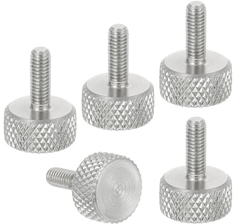 sourcing map Tornillos de pulgar moleteados M3 x 8 mm, tornillos de cabeza plana de acero inoxidable 304, pernos de cabeza moleteada de diamante métrico, perillas de agarre, sujetadores de rosca para