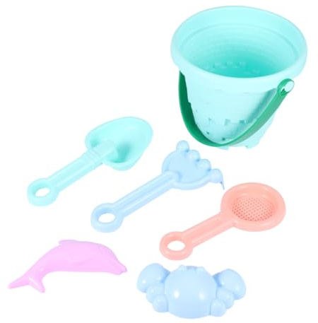 UKCOCO Cubeta de Playa Infantil con Herramientas de Juguete para Niñas de Juguetes de Playa de Plástico de Color Aleatorio