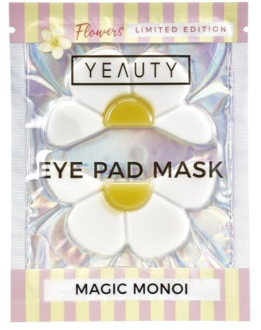 YEAUTY Magic Monoi Eye Pad Mask – Feuchtigkeitsspendende Augenpads in Blumenform mit Hyaluronsäure & Kokos-Extrakt – Limited Edition - 1 Paar
