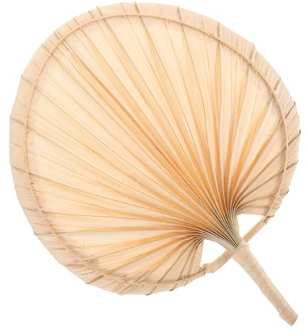 TOYANDONA Handmade Palm Leaf Fan Lightweight Handheld Woven Cooling Fan for Home Office Outdoor Party Wedding Decor and