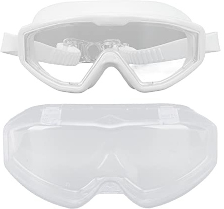 plplaaoo Gafas de natación para niños HD antivaho, impermeables, gafas de buceo para niños y niñas, rendimiento confiable, uso cómodo, material de primera calidad, correa ajustable (Blanca)