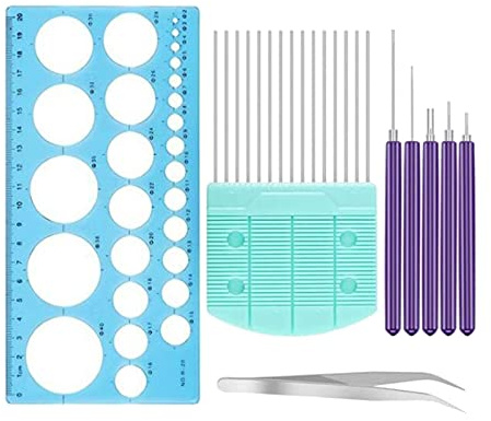Amagogo Herramienta de Quilling, Kit Ranurado, Rizadora de Bricolaje, 8 Piezas con Peine