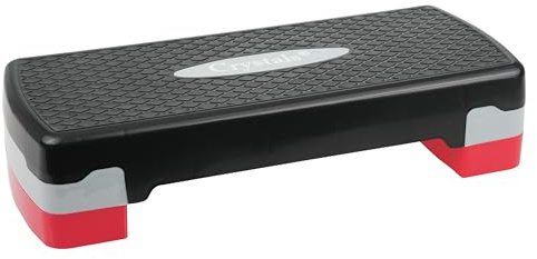 Crystals 2 Level Adjustable Yoga Step Aerobic Fitness Stepper With Free Gym Exercise Chart in 4 Colors (Grey Yoga Step)