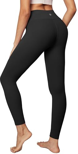 IUGA High Waisted Leggings for Women Running Workout Leggings with Inner Pocket Yoga Pants for Women Black