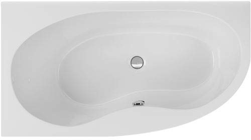 Acryl Raumsparwanne Luzern links 164 x 90 cm weiß Wanne Badewanne Eckbadewanne - Styropor Wannenträger (mit Wannenträger)